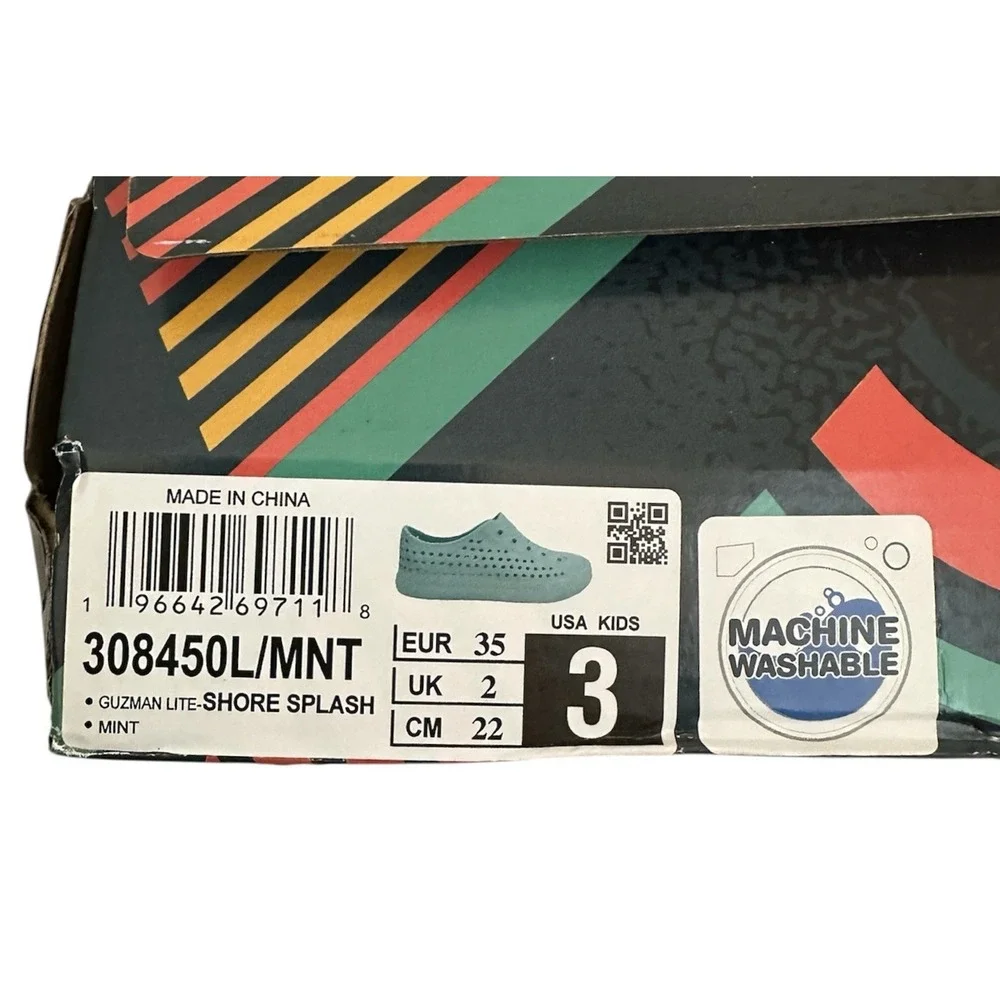 SKECHERS Foamies Guzman Lite Shore Splash Kids Shoes Size 3 Mint Unisex New Pool